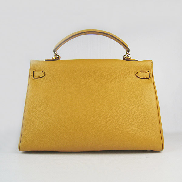 High Quality Hermes Kelly 35CM Togo Leather Bag Yellow 6308 - Click Image to Close